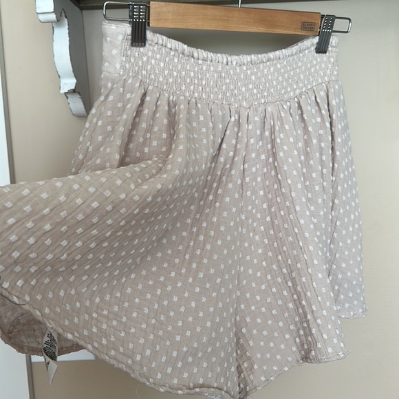 SOLD-Free People Meet Your Match Mini Shorts Skort Beige - Picture 8 of 8